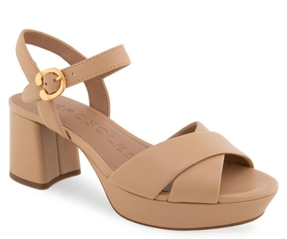 AEROSOLES Shoes - Aerosoles Womens Cosmos Platform Sandals Size 8.5 M Beige NWOB